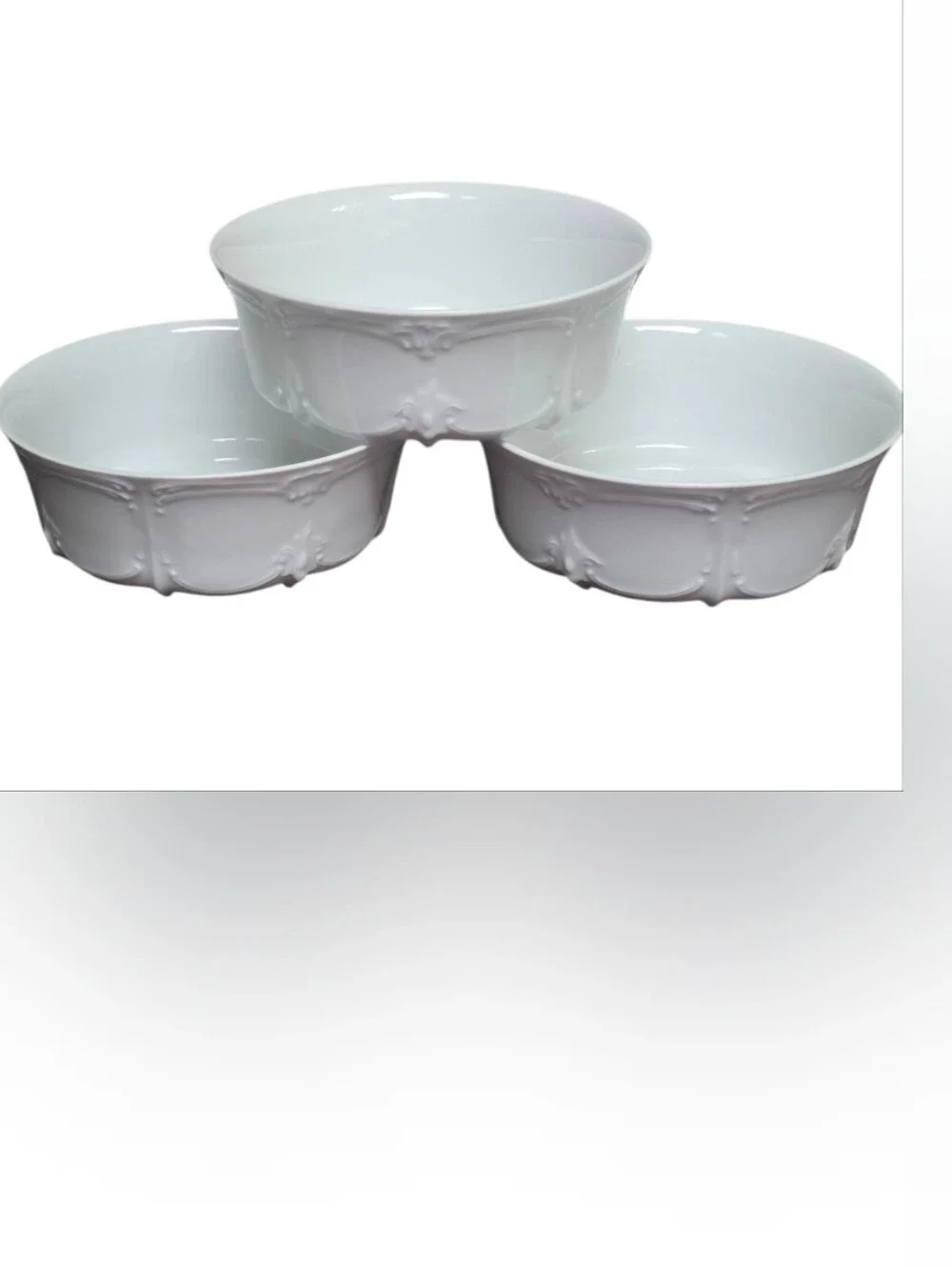 Lot of 3 Hutschenreuther Baronesse White Fruit Cereal Dish